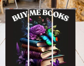 Cómprame libros, vaso envolvente, PNG, amante de los libros, descarga digital instantánea, chica amante de los libros, nerd de los libros