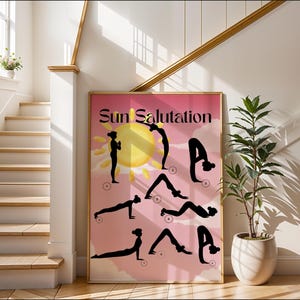 Sun Salutation Yoga Poster| Yoga Pose Sequence  | Digital Download