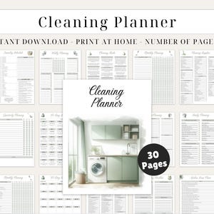 Cleaning Planner, Cleaning Checklist, Cleaning Schedule, Weekly House Chores, ADHD Clean Home, Monthly, Household Planner Printable