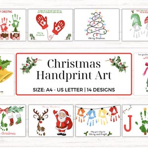 Christmas Handprint Art for Kids | DIY Baby and Toddler Craft | Handprint Keepsake | Printable PDF | Christmas Activities, Christmas Craft