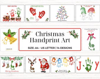 Christmas Handprint Art for Kids | DIY Baby and Toddler Craft | Handprint Keepsake | Printable PDF | Christmas Activities, Christmas Craft