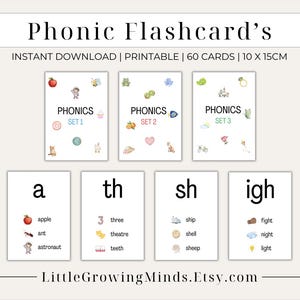 Phonics Flashcards | Phonics Printable Cards | Printable Flashcards | Early Years Resource | UK Phonics Homeschooling Montesori | EYFS