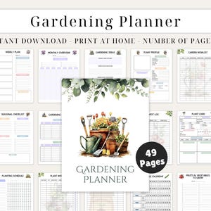 Gardening Planner Printable, Garden Planner, Plant Planner, Garden Journal, Garden Organizer, Plants Records, Gardening Logbook, A4, Letter
