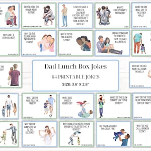 Blagues pour papa - 64 blagues au fromage à imprimer pour la famille pour la fête des pères | Cartes de blagues de boîte à lunch | Cadeaux faits maison DIY pour les hommes dans votre vie