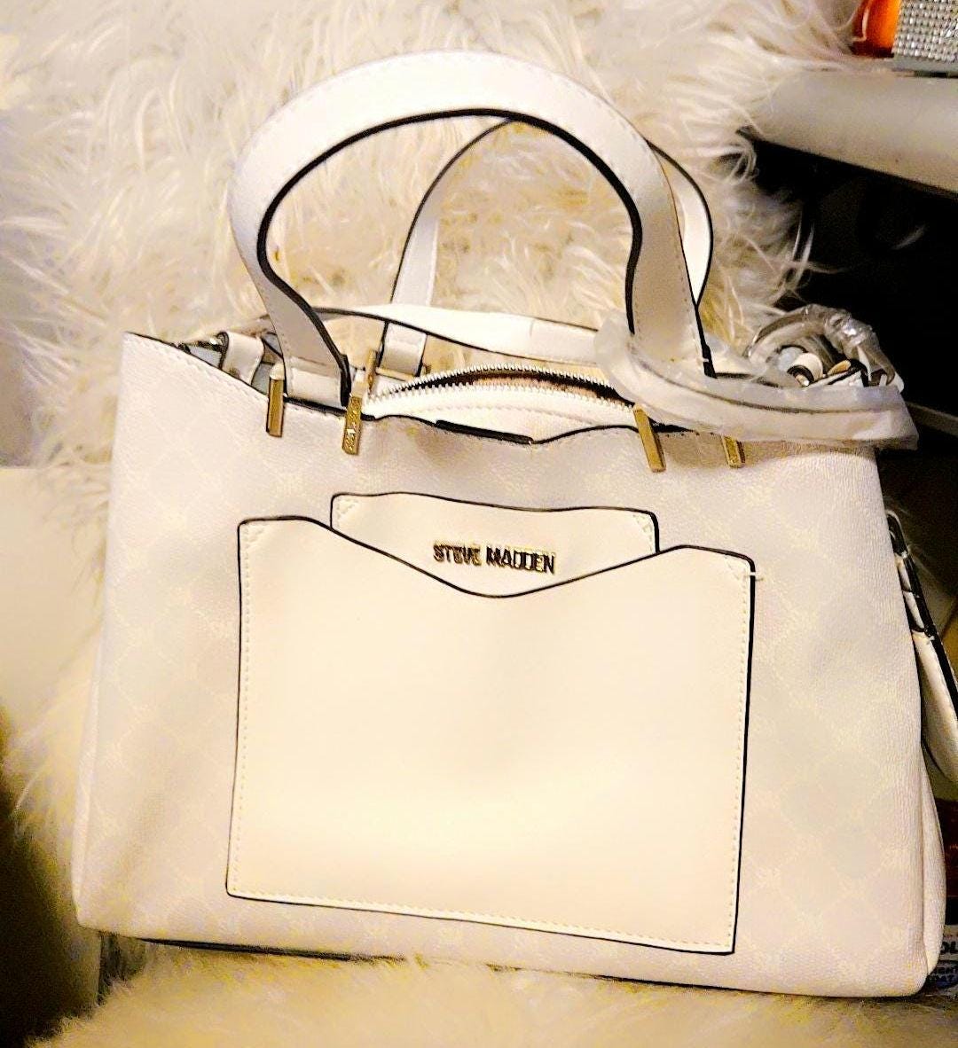 Steve Madden Bparker WHITE Tote Crossbody Handbag Logo - Etsy display picture 1