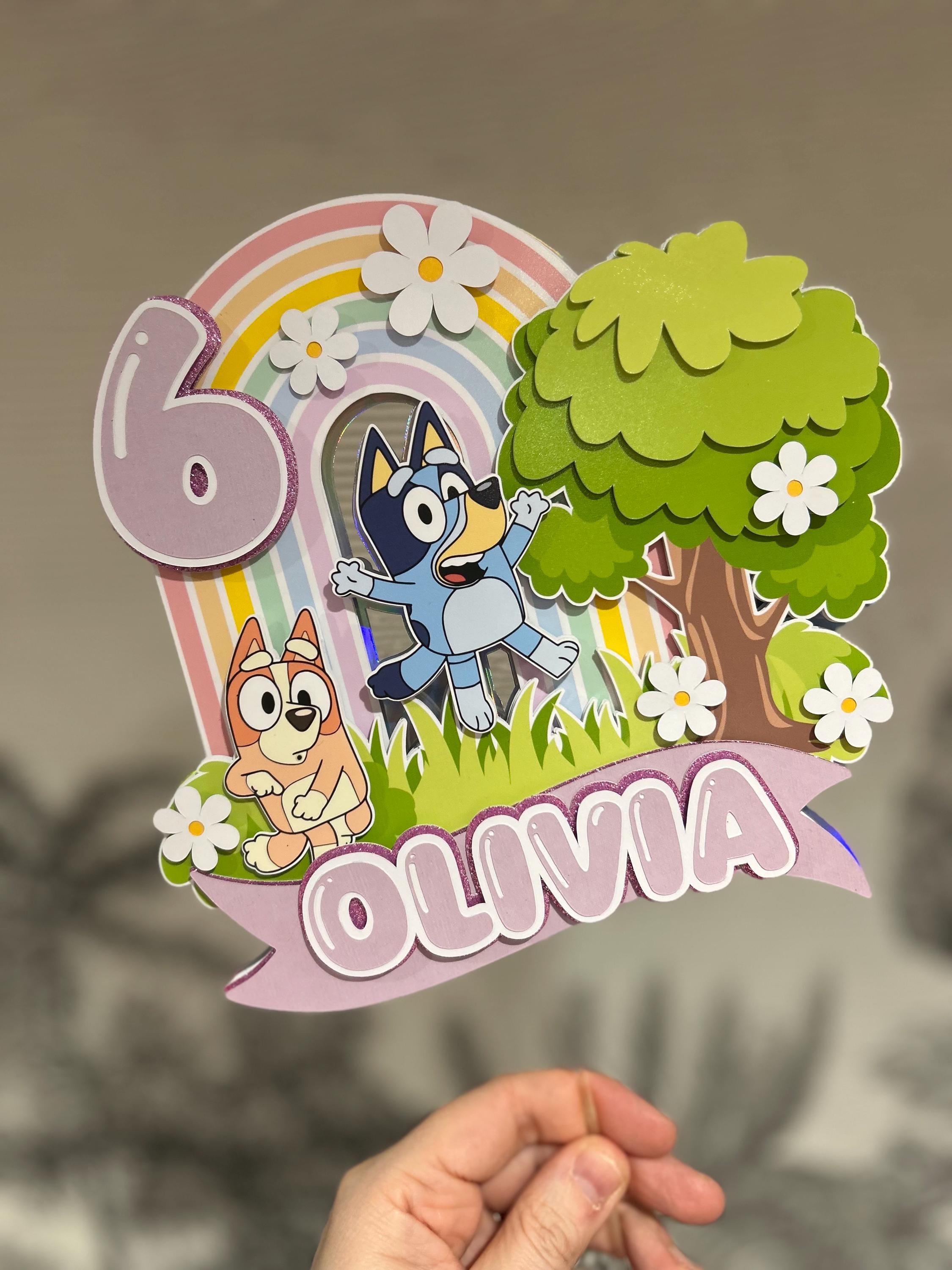 Bluey Bingo 3D Layered Custom Cake Topper Personalised