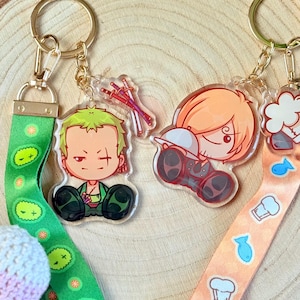 Pirate Lanyard Keychains: Swordsman & Cook