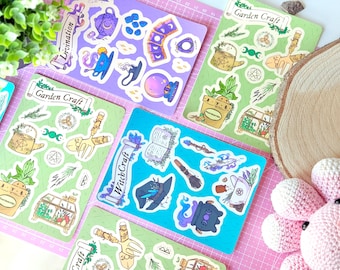 Modern Witchcraft Sticker Sheets | Witch Sticker Sheets | Green Witch | Kitchen Witch | Eclectic Witch | Cosmic Witch