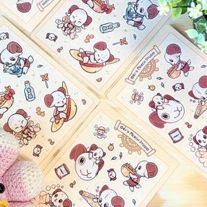 Schaf-frohe Aufkleber Blätter | Piraten-frohe Aufkleber | Anime Sticker Blätter | Piraten-Tätigkeiten