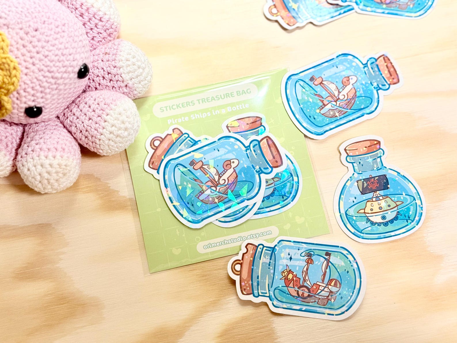 Ship Slickers Ship in a Bottle Stickers | Pirate Ships Stickers | Vinyl Stickers - Etsy