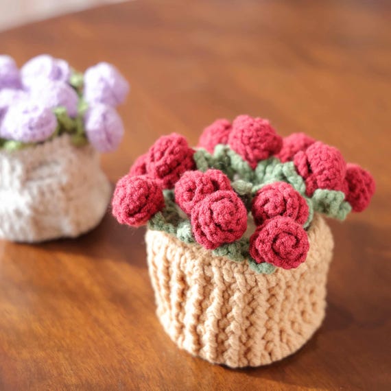 Crochet Rose Coaster, Handmade Round Flower Cup Holder, Car