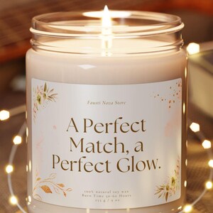 Perfect Match Wedding Candle - Romantic Gift for Couples - Elegant Scented Candle for Wedding Decor, Gift for her