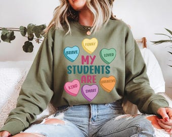 Teacher Valentines PNG | Conversation Hearts, Festive Classroom Design (Digital Download)