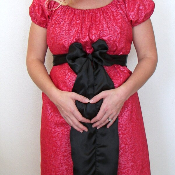 CLEARANCE ... Delaney.... Chic Maternity Hospital Gown-Dress... Designer Fabric by Michael Miller... Custom or Ready to Ship