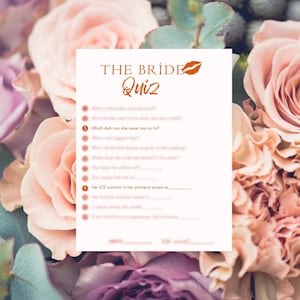 Who Knows the Bride Best? Bridal Shower Game – How Well Do You Know the Bride – PDF Printable, Instant Download
