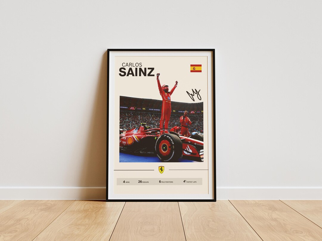 Carlos Sainz Poster, Formula 1 Wall Art, F1 Racing Print, Car Decor ...