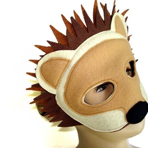 Children's Woodland Animal HEDGEHOG PORCUPINE Felt Mask image 4