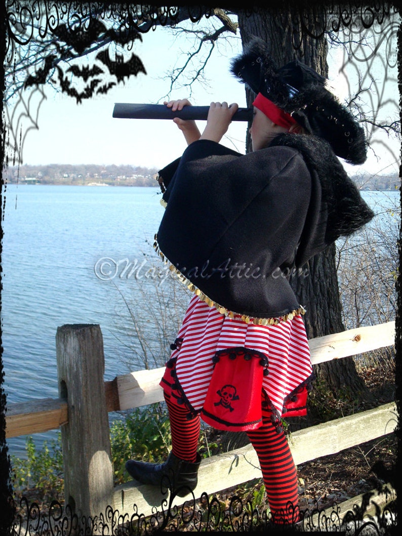 Custom Boutique Halloween PIRATE Girl Size Costume Set image 3