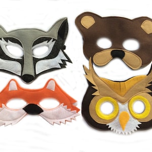 Children's Woodland Animals Felt Mask Combo Set of 4 Masks image 1