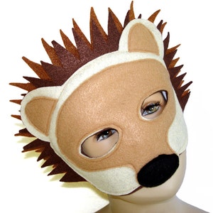 Children's Woodland Animal HEDGEHOG PORCUPINE Felt Mask image 3