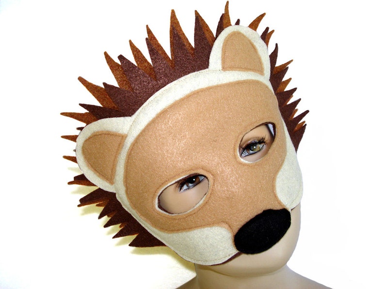 Children's Woodland Animal HEDGEHOG PORCUPINE Felt Mask image 3