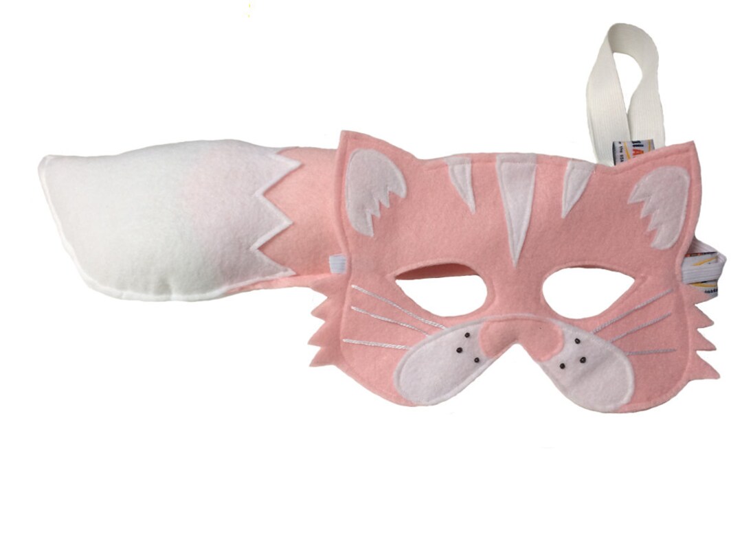 Felt CAT Animal Mask and Tail Set for Kids Etsy
