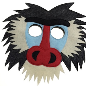 Children's Animal BABOON Felt Mask image 1