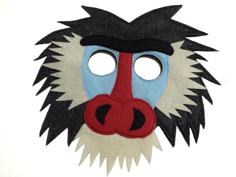 Children's Animal BABOON Felt Mask image 1