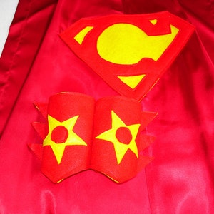 Children's Custom Superhero Personalized Kids Cape Including Matching Mask, and Wrist Cuffs image 4