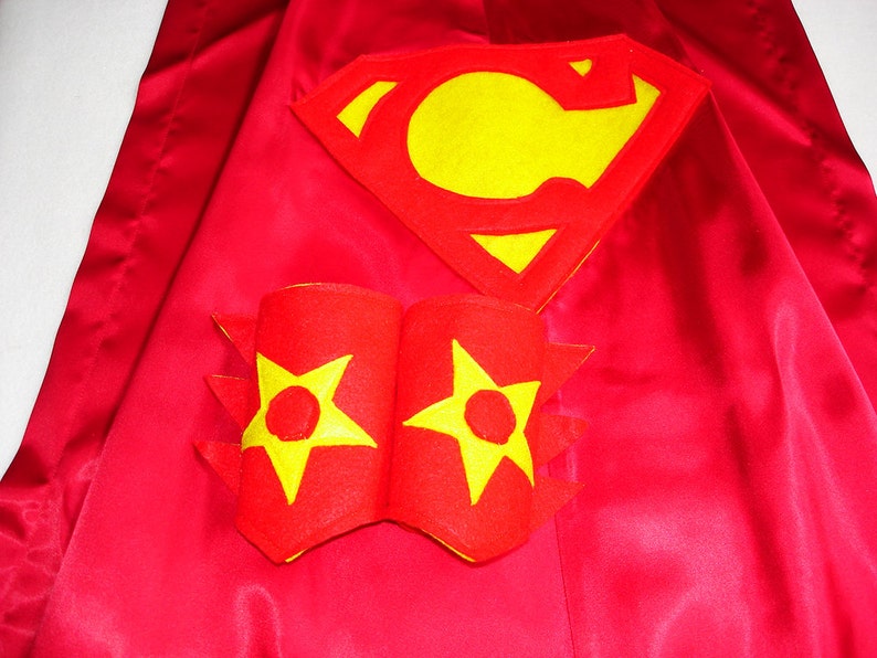 Children's Custom Superhero Personalized Kids Cape Including Matching Mask, and Wrist Cuffs image 4