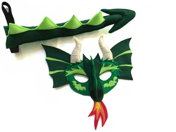 Forart Kids Dragon Mask Costume Accessory - PU Foam Halloween Mask With Elastic Strap (Multiple Colors)