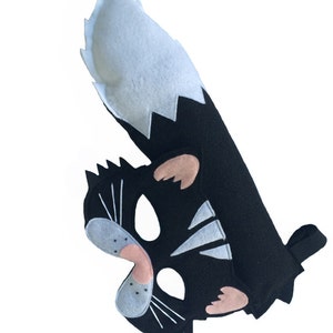 Children&#39;s Animal Black CAT Felt Mask and Tail Set