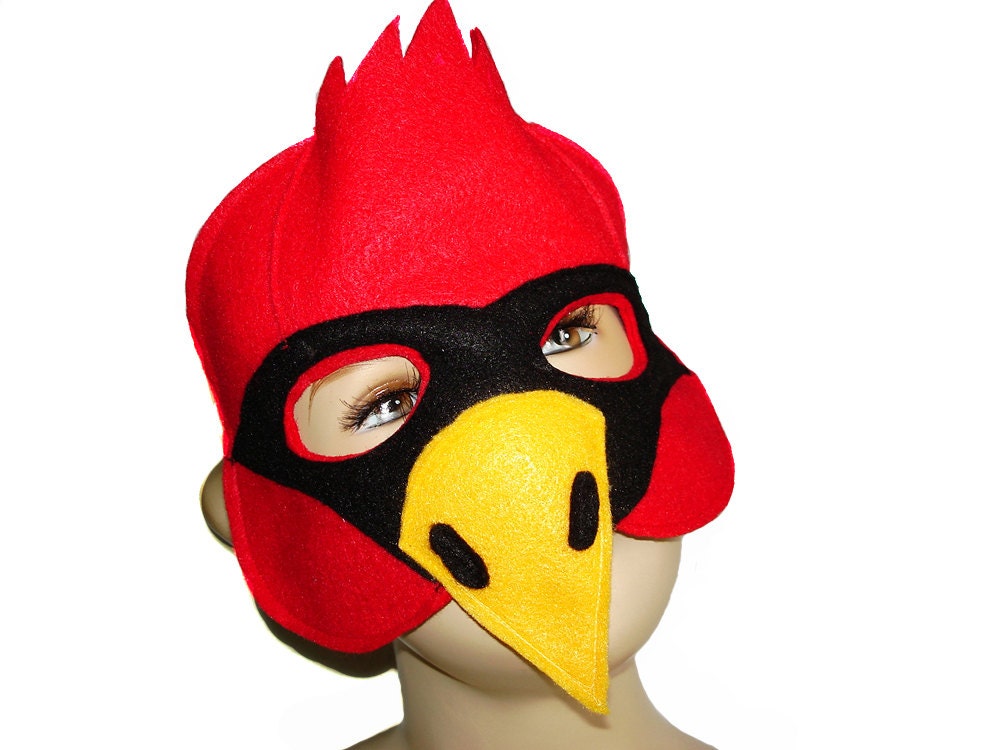 Children's CARDINAL Bird Felt Mask | Etsy