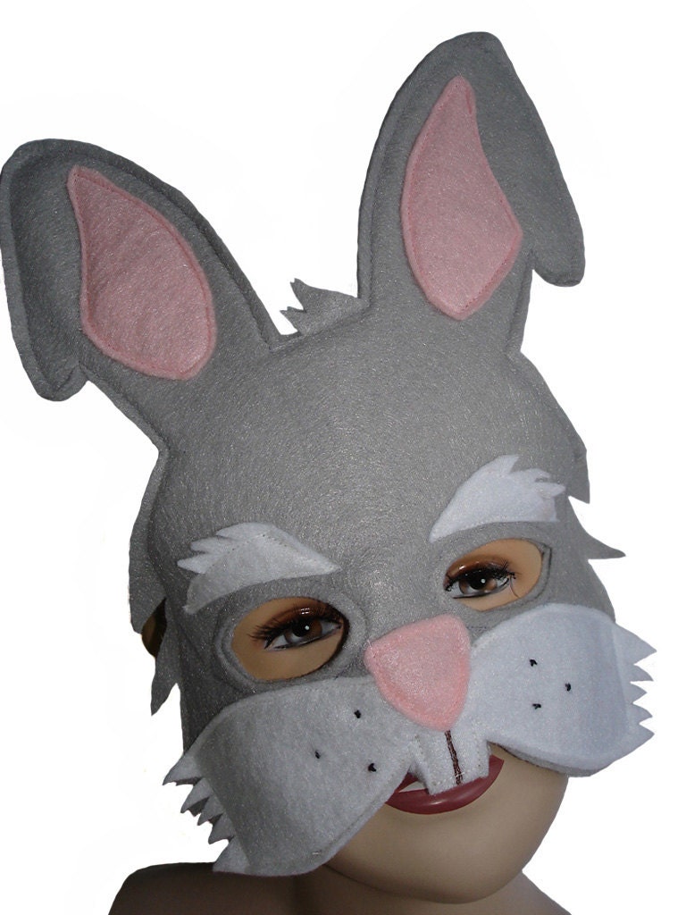 Children's Animal White RABBIT Felt Mask - Etsy Hong Kong