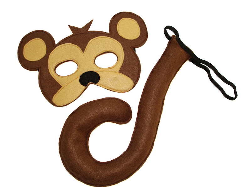 Children/'s Safari Animal MONKEY Felt Mask and Tail Set