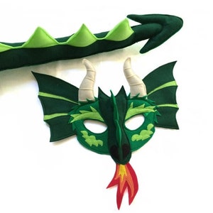 DRAGON Felt Animal Mask and Tail Set for Children