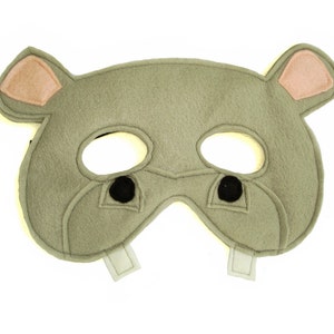 Children&#39;s Safari Animal HIPPOPOTAMUS Felt Mask