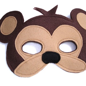 Children&#39;s Safari Animal MONKEY Felt Mask