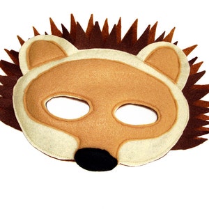 Children&#39;s Woodland Animal HEDGEHOG PORCUPINE Felt Mask