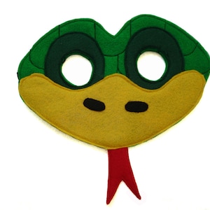 Children&#39;s Green SNAKE Felt Animal Mask