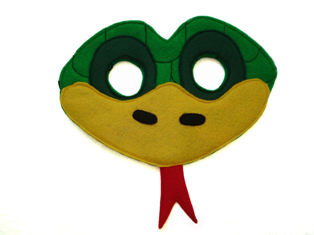 Serpent Vert Pour Enfants Masque Animaux En Feutre Etsy