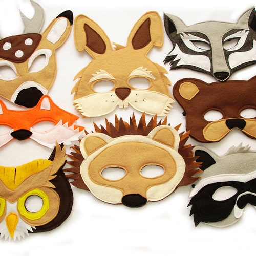 Children's Woodland Animals Felt Mask Super Combo of 8 Masks - .br Children's Woodland Animals Felt Mask Super Combo of 8 Masks - .br