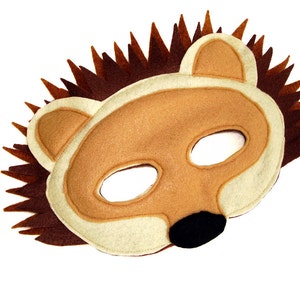 Children's Woodland Animal HEDGEHOG PORCUPINE Felt Mask image 2