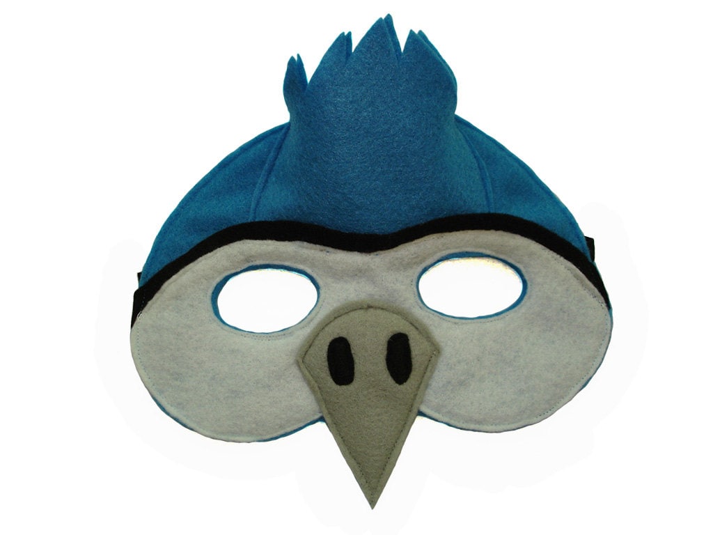 Children's Blue Jay Bird Felt Mask