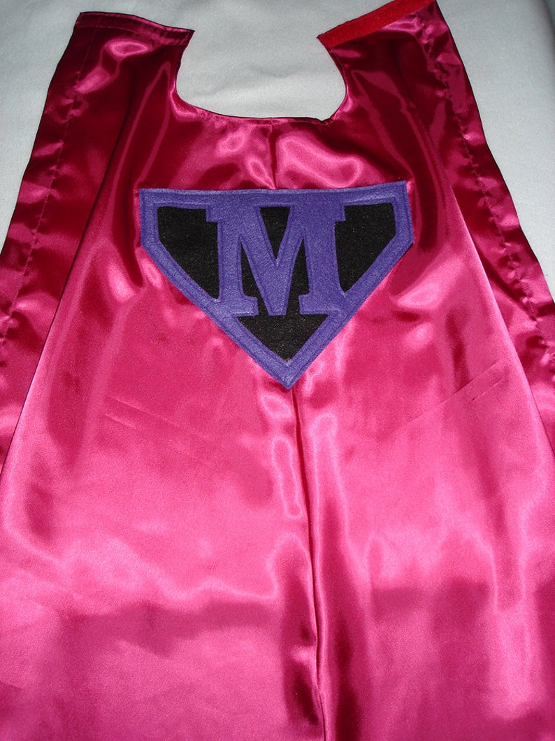 Children's Custom Made Handmade Superhero Personalized Initial Kids Cape for Boys and Girls image 1