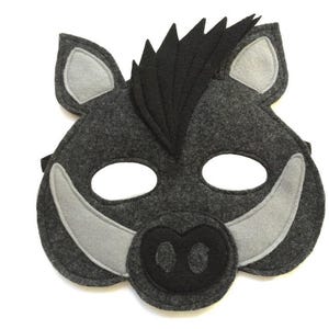Children's Wild BOAR Warthog Felt Animal Mask