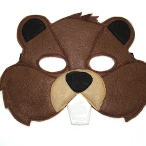 Children&#39;s BEAVER Felt Woodland Animal Mask