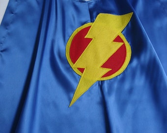 Children's Custom Made Handmade Super Hero Lightning Bolt Cape for Boys and Girls