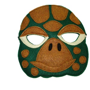Children&#39;s Animal TURTLE Felt Mask Green
