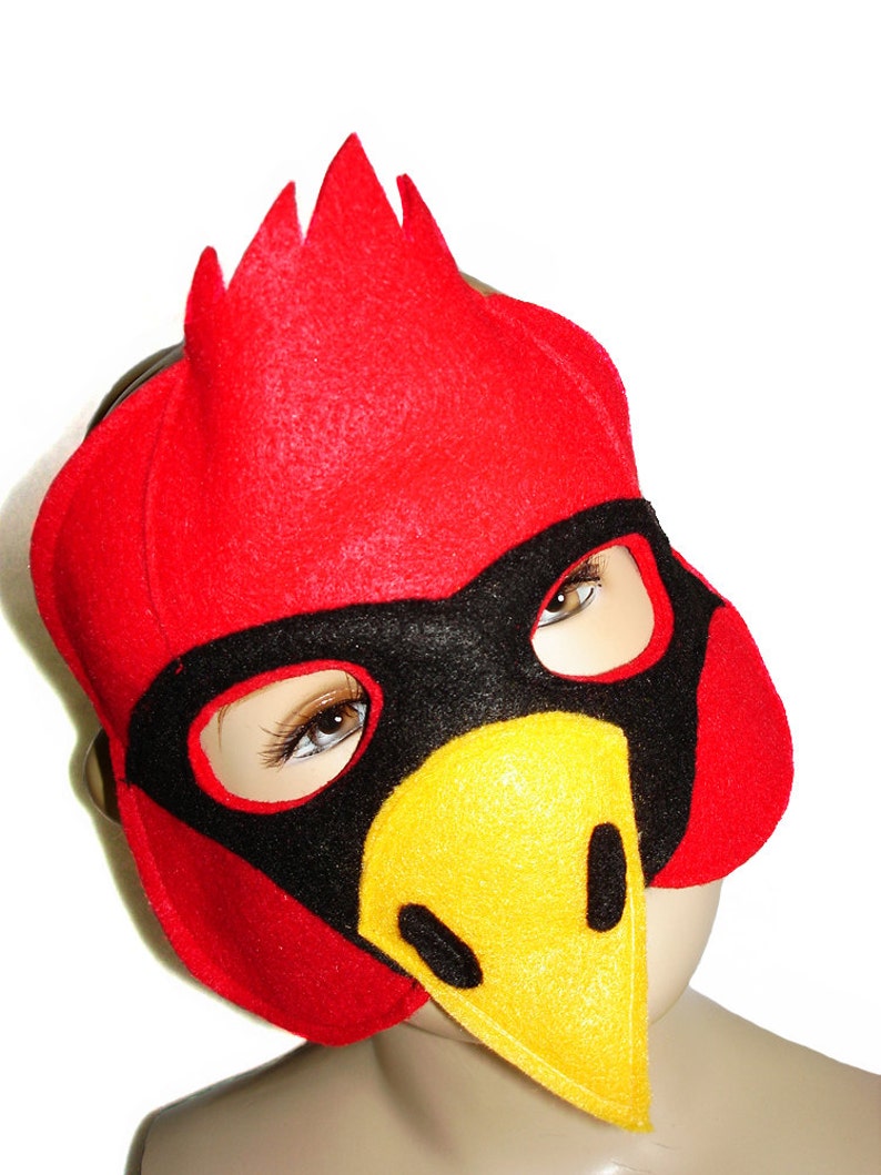 Children's CARDINAL Bird Felt Mask Etsy